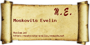 Moskovits Evelin névjegykártya